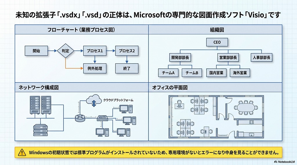 図面作成ソフト「Microsoft Visio」の主な用途