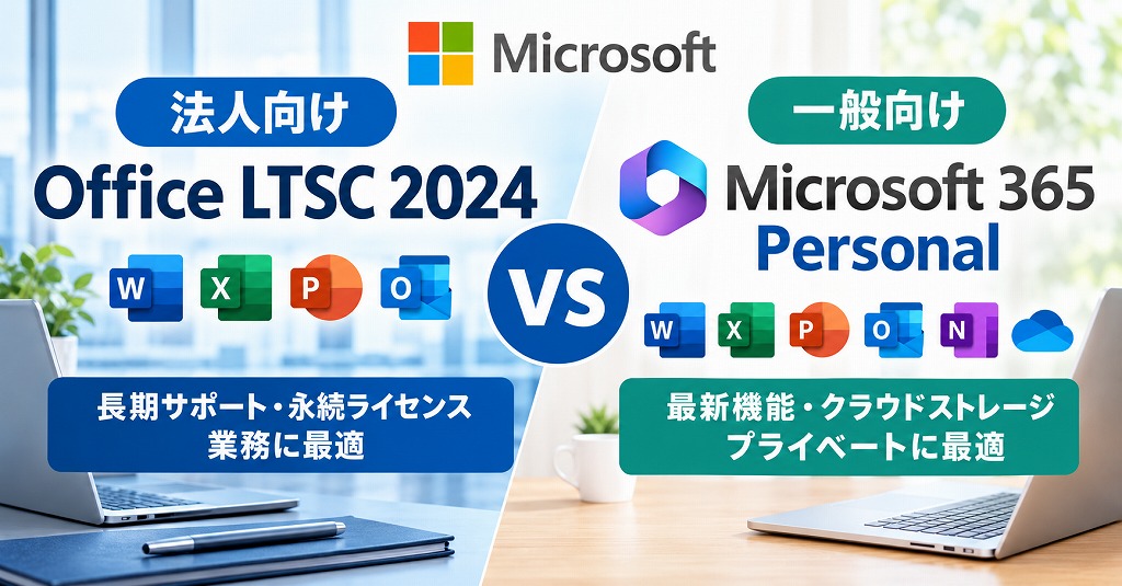 【法人・個人向け徹底比較】Office LTSC 2024 と Microsoft 365 Personal の決定的な違い