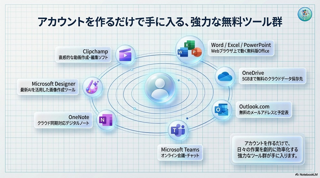 ②無料で使える主なMicrosoftアプリ一覧