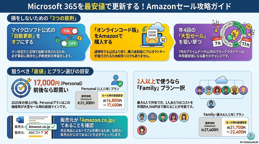 まとめ：Microsoft 365はAmazonで賢く買って・安く更新しよう