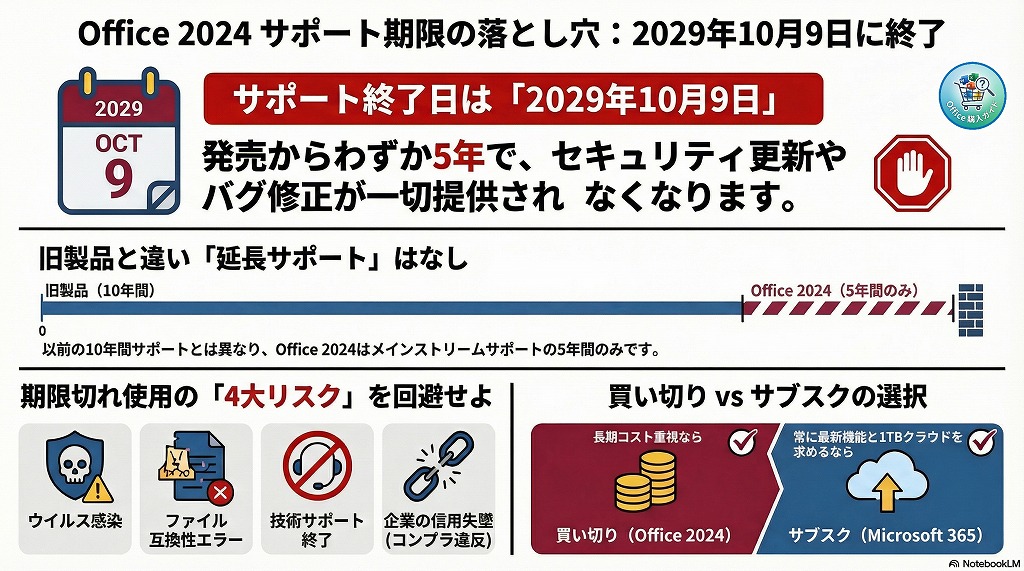 結論｜Office 2024のサポート期限は「2029年10月9日」
