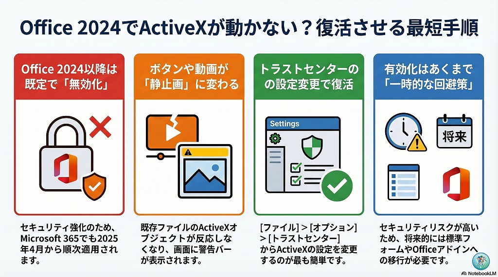 まとめ：ActiveXの有効化は「一時的な対処」に留め、根本的な環境見直しを