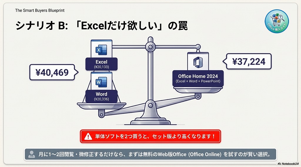 ②特定のソフト（Excel・Wordのみ）を使いたい場合