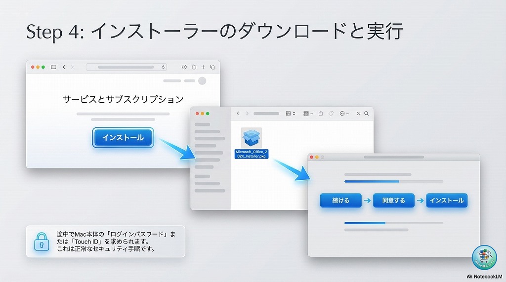 ③ インストーラーのダウンロードと実行