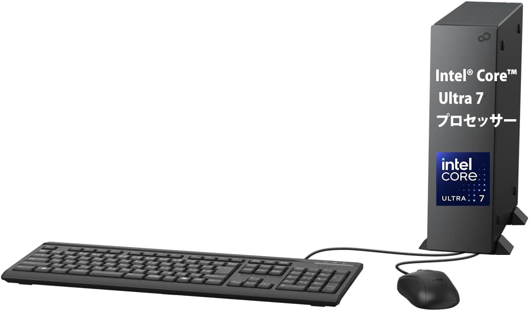 FMV デスクトップパソコン 日本製 Desktop D WD2-K3 (MS 365 Personal/Copilotキー搭載/AIPC/Win 11/モニターなし/Core Ultra 7/16GB/SSD 256GB/スーパーマルチドライブ) AZ_WD2K3_Z895