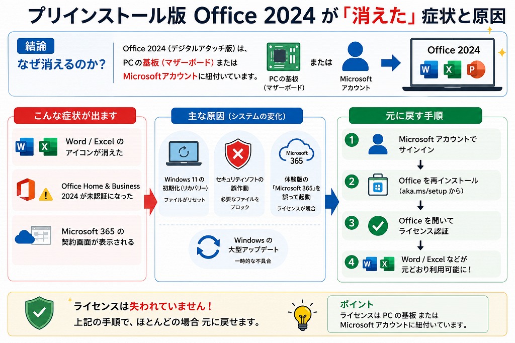 解決】消えたOffice 2024（プリインストール版）を再インストールする