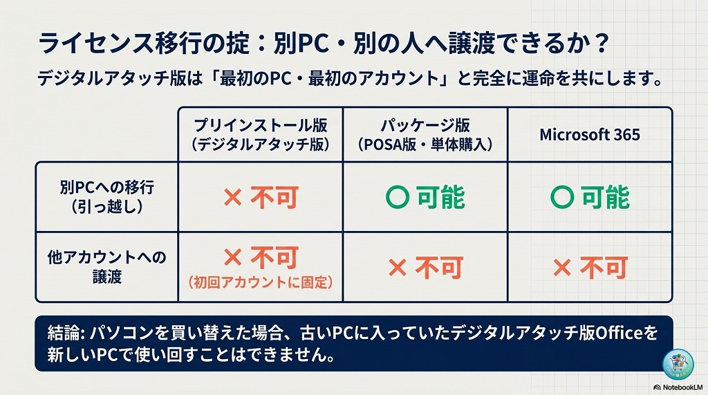4. Office 2024のライセンスは別のPCに移行・譲渡できるのか？
