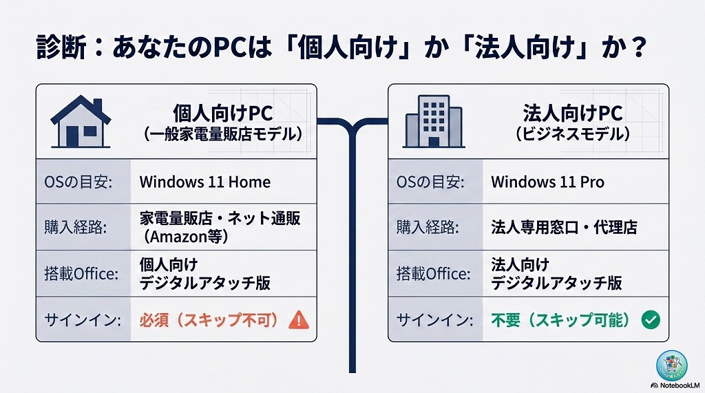 個人向けPCと法人向けPCの見分け方