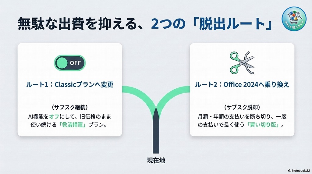 結論まとめ|Microsoft 365の値上げ対策は「Classicプラン」か「買い切り」