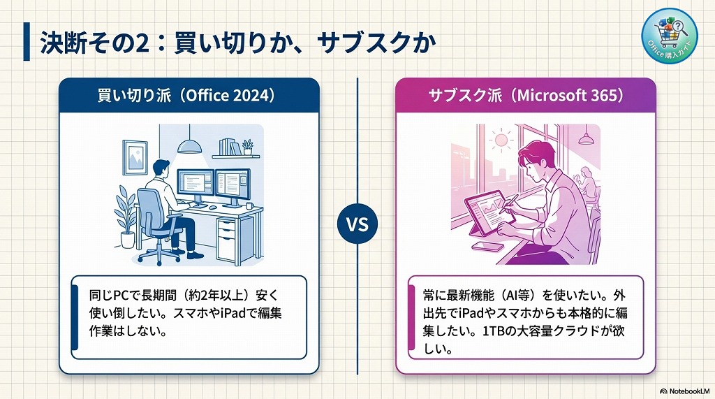 Microsoft 365 Personalとの違い（サブスク vs 買い切り）