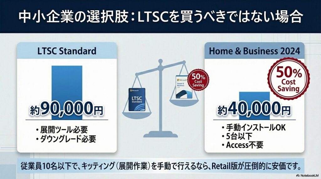 中小企業の最終判断 (LTSC vs Home & Business)