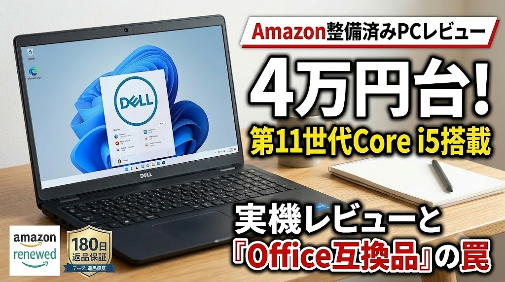【中古PCレビュー】Amazon整備済みDELL Latitude 3520は買い？第11世代CPU/Corei5/15.6型/4万円台のコスパを徹底解説